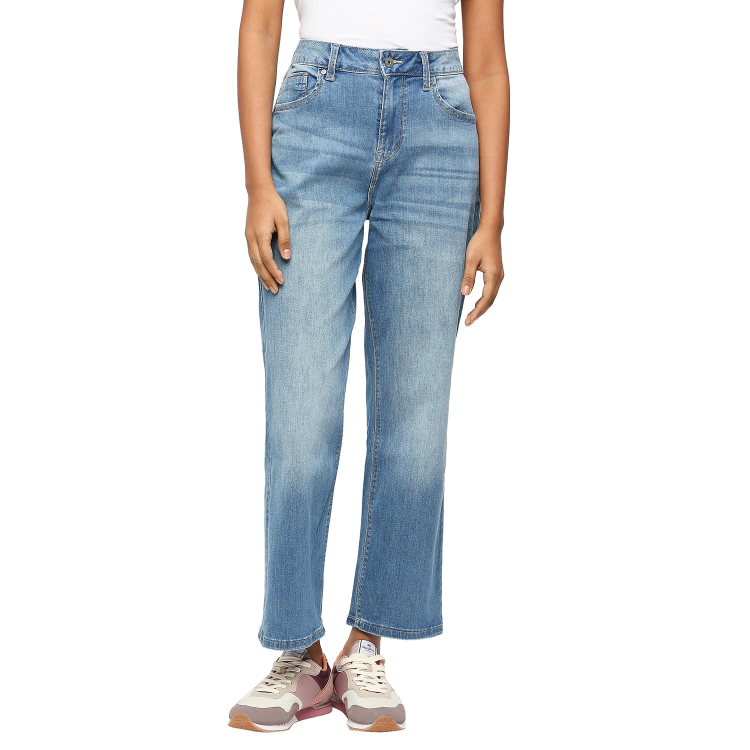Pepe Jeans Women Straight Fit High Waist Relaxed Jeans