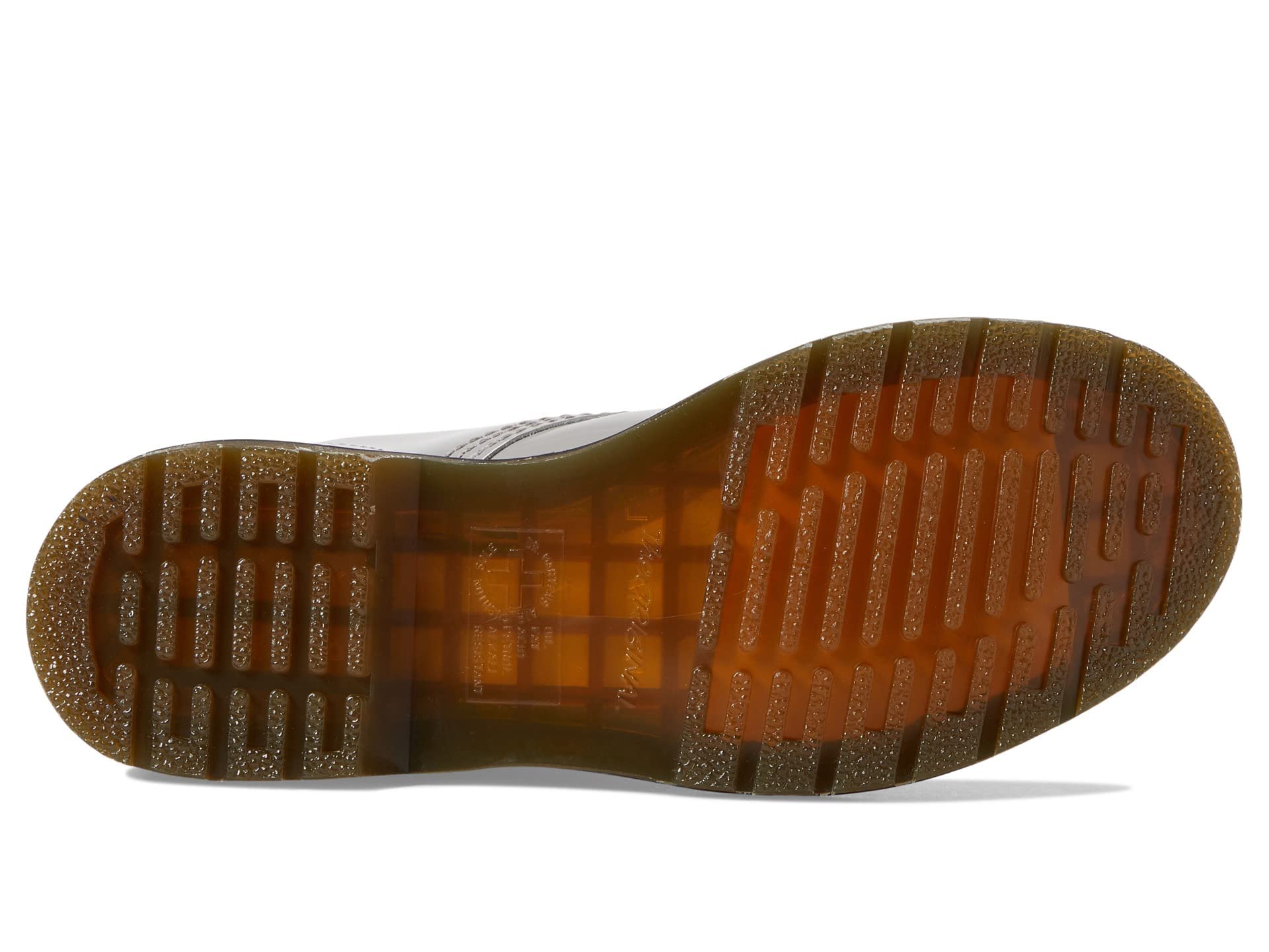 Dr. Martens Women's 1460 W Patent Leather 8 Eye Boot, Zinc Grey, 10