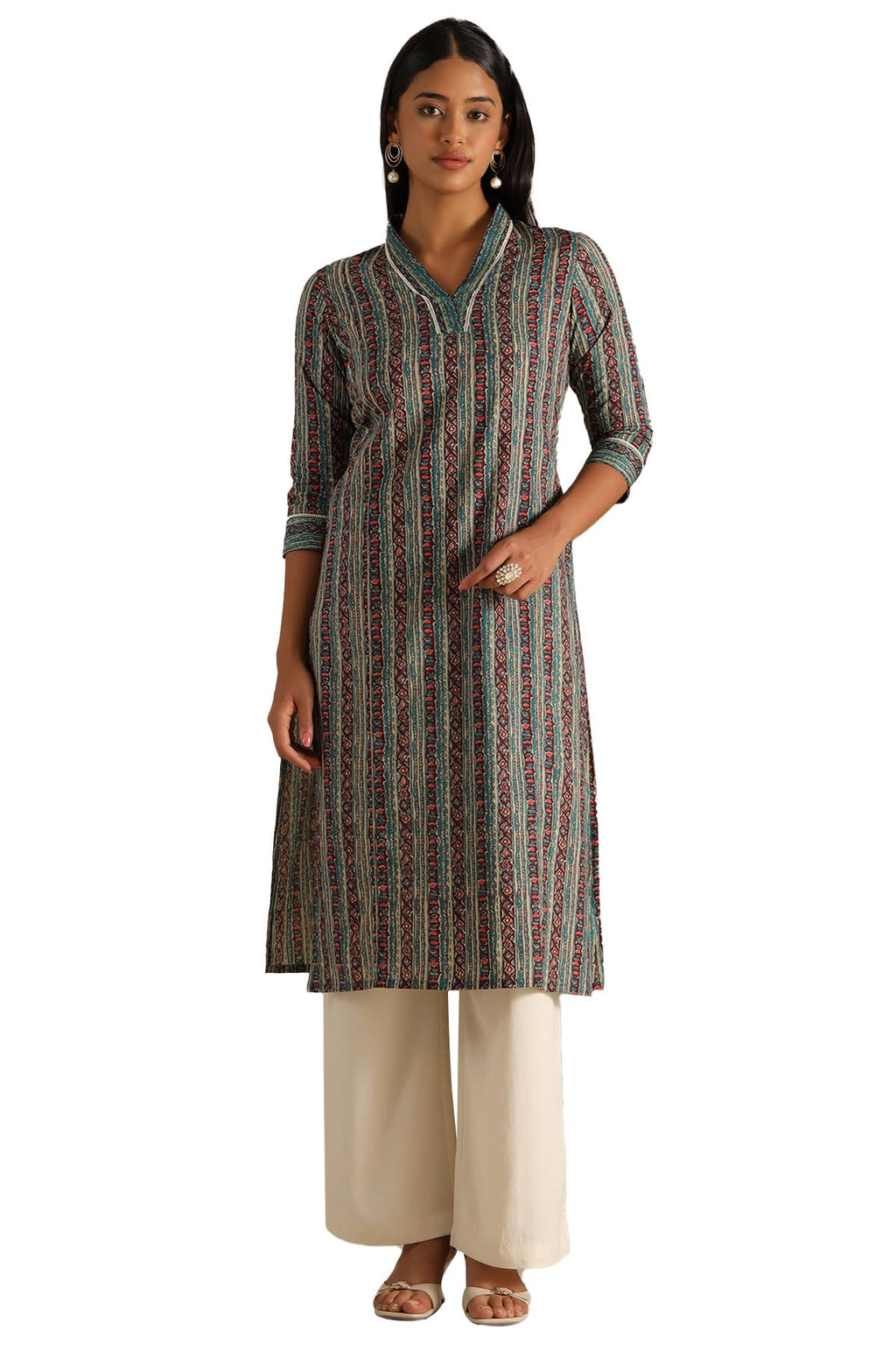 Soch Women Cotton Geometric Print Kurta