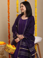 ANNI DESIGNER Women s Rayon Blend Kurta with Pants and Dupatta, Begani, 36