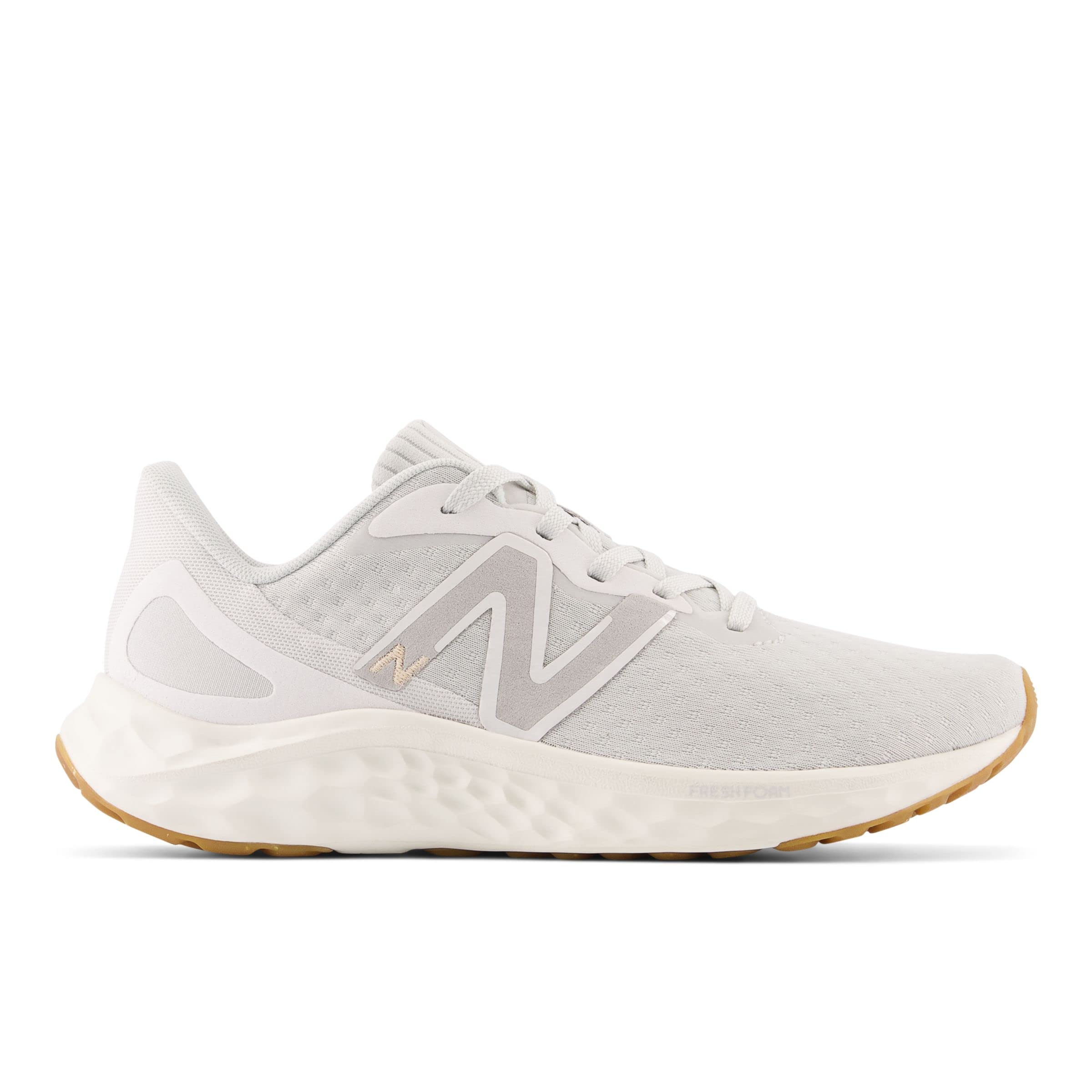 New Balance Women's Fresh Foam Arishi V4 Running Shoe, Summer Fog/Nimbus Cloud/Light Gold Metallic, 8.5 Wide