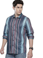The Indian Garage Co Mens Striped Regular Fit Shirt