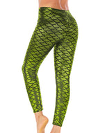 Alaroo christmas Mermaid Print Scale Leggings Party costume Light green L