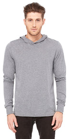 Unisex Jersey Long-Sleeve Hoodie - HEATHER NAVY - XS(D0102H7WFgT)