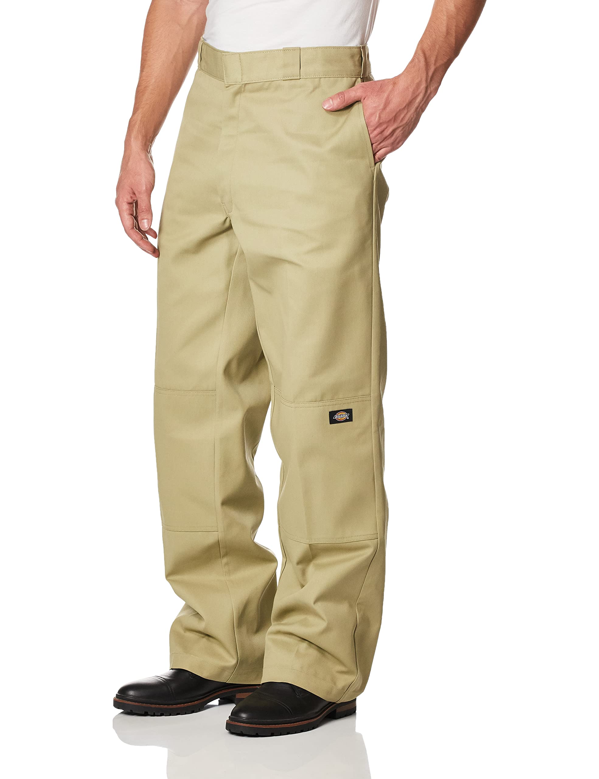 Dickies Men's Loose Fit Double Knee Twill Work Pant, Khaki, 34W x 36L