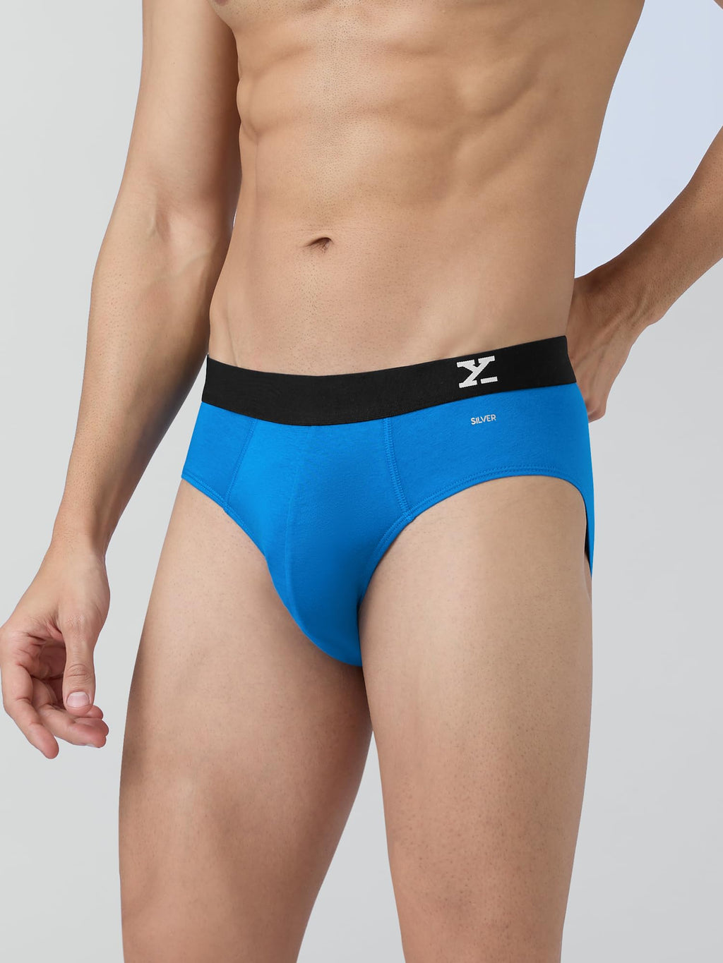 XYXX Mens Aero Silver Cotton Underwear for Men, Anti-Odour Silver Tech, Lasting Freshness, Moisture Absorbent Pack of 3 (XXL; Bl