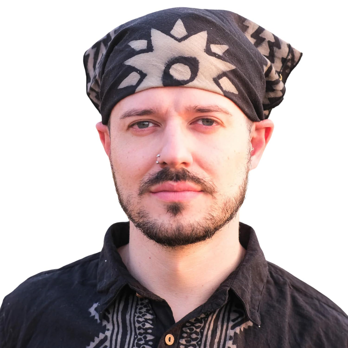 Crystalheal Unisex Soft Breathable Cotton Paisley Printed Sattvika Bandana In Black Colour | Cowboy Headband & Scarf For Versati 11