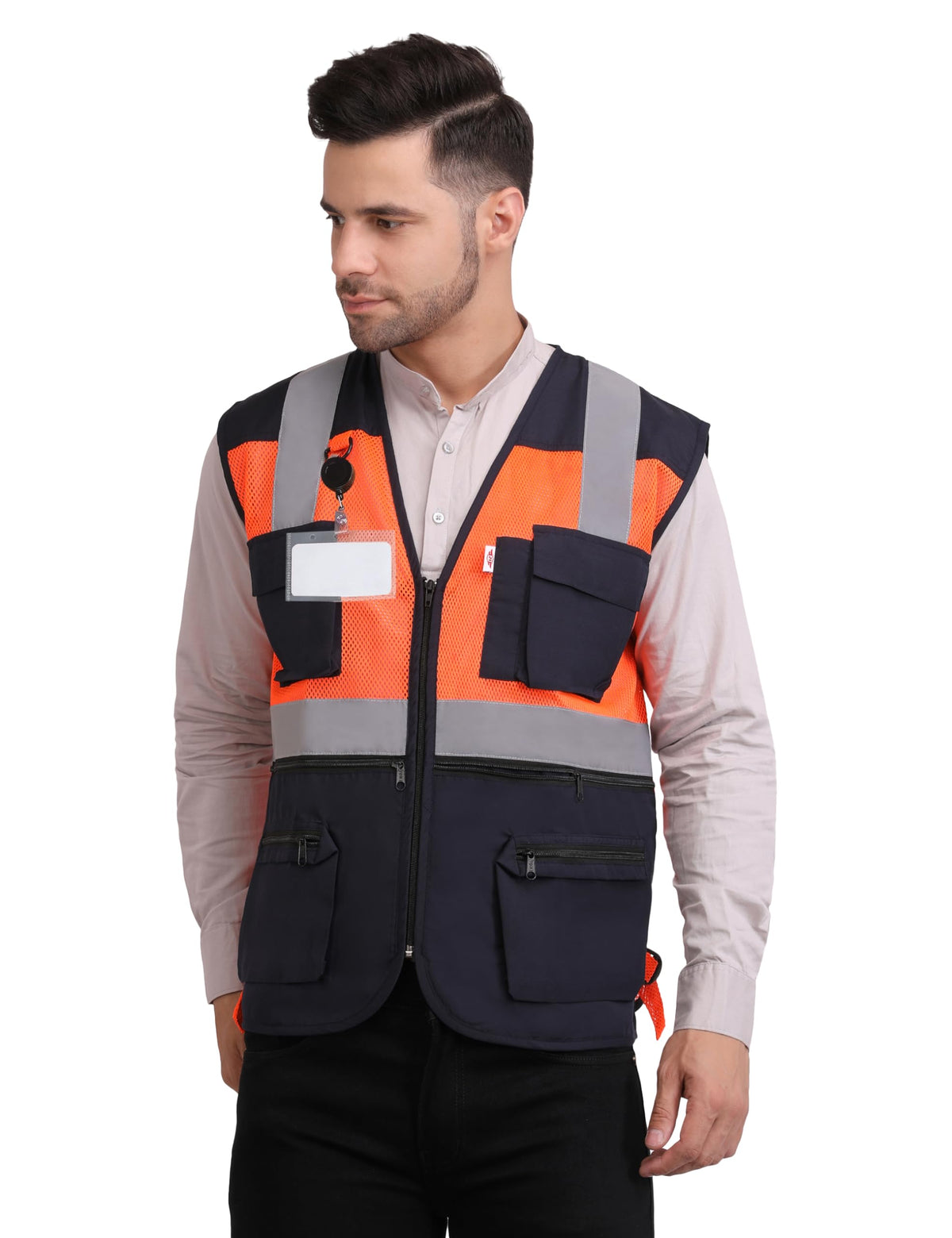 Club Twenty One Polyester And Mesh Reflective Jacket, Vest With High Visibility Strips Or Tape, Safety Workwear Vest For Men (Or