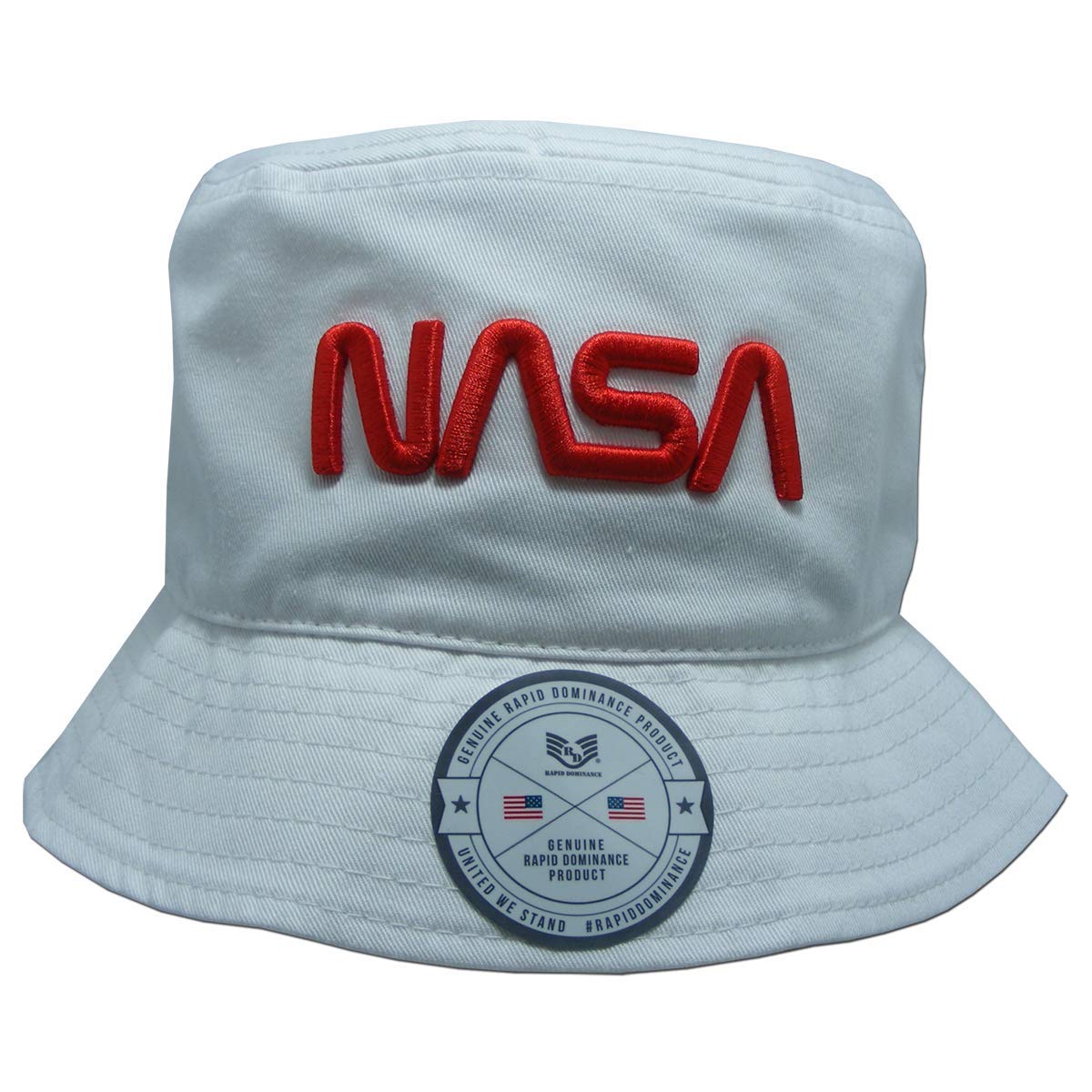 NASA Relaxed Bucket Hat,Worm,White, L_XL