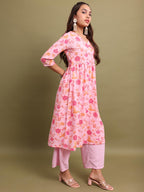 Ketch WomenS Polyester Kurta Set (Khk3001074_Red