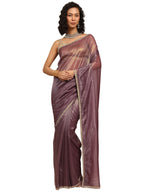 Libas Self Design Net Saree With Unstitched Blouse Piece