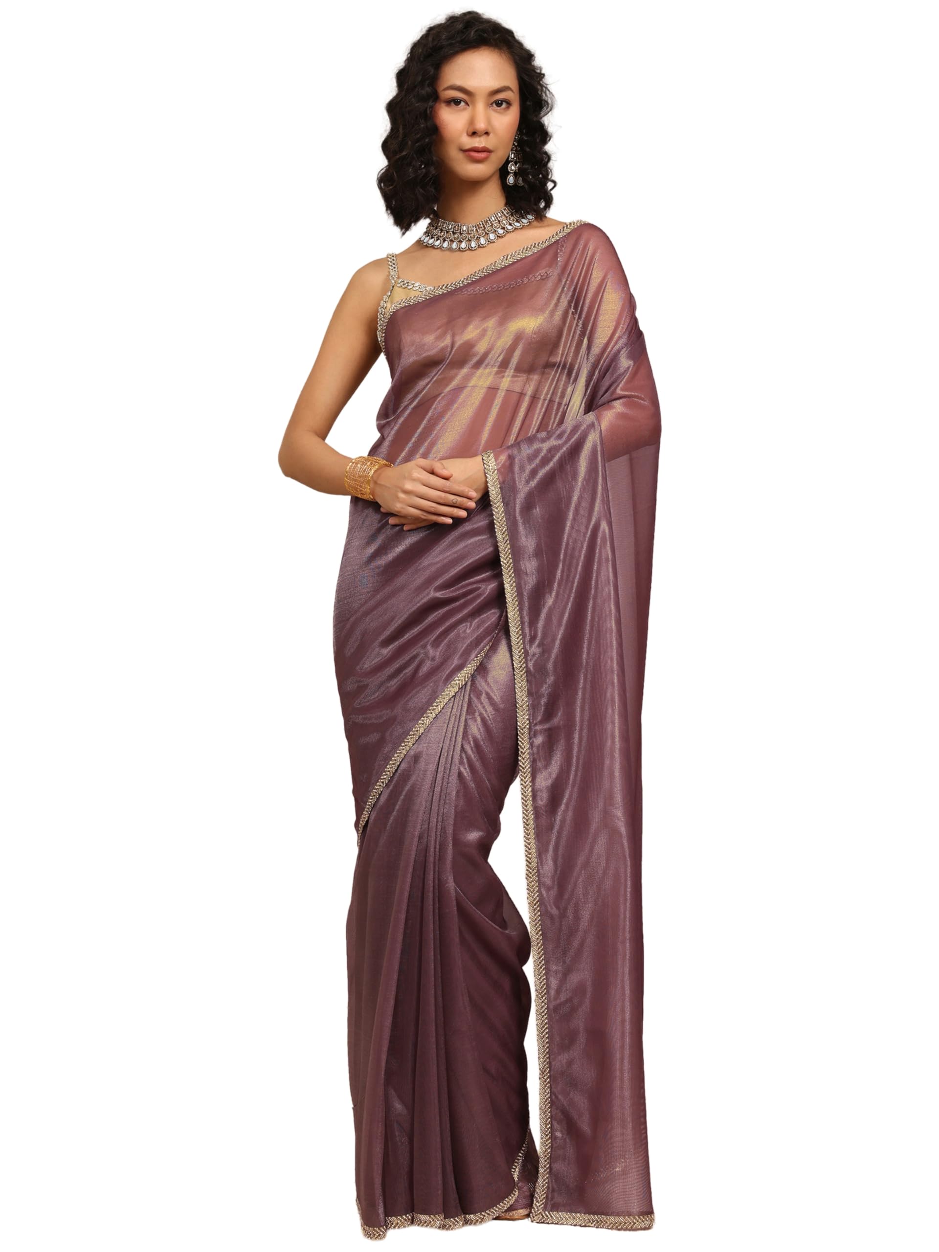 Libas Self Design Net Saree With Unstitched Blouse Piece