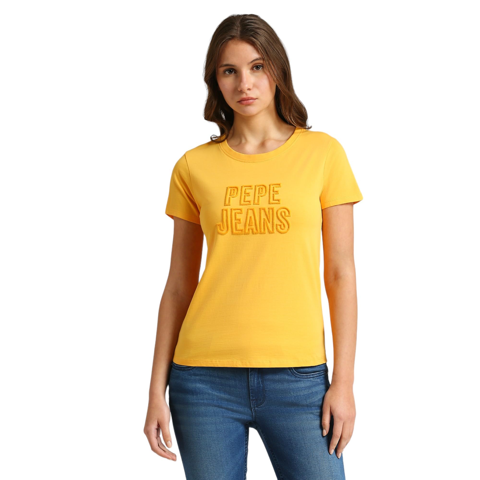 Pepe Jeans WomenS Regular Fit T-Shirt (Pl505914_Banana Yellow