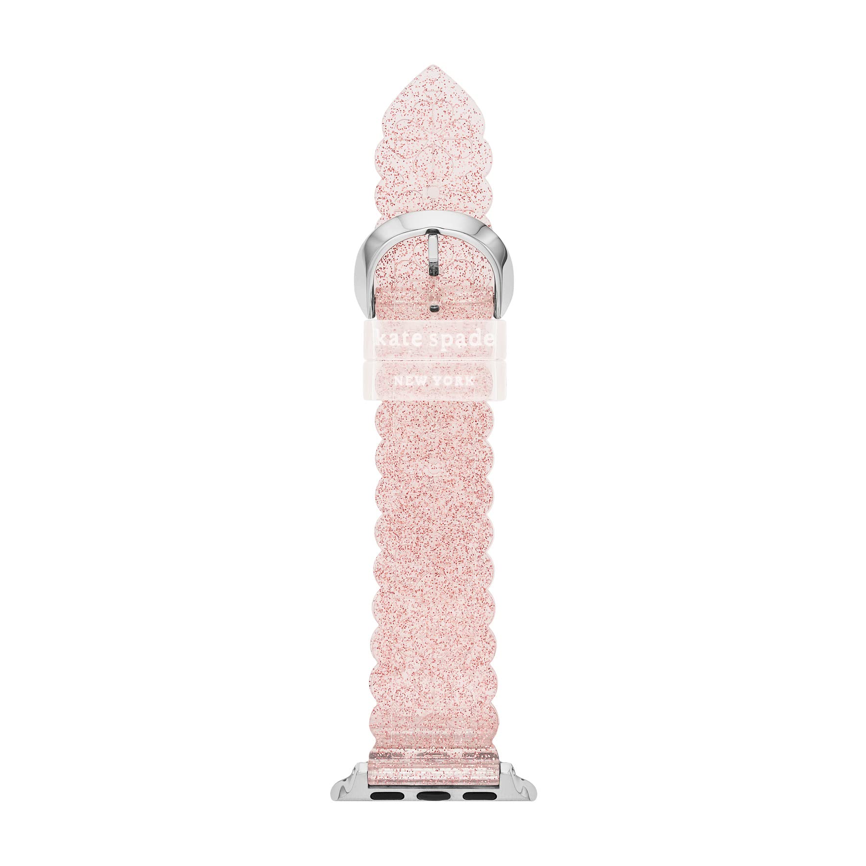 Kate Spade New York Women's Pink Glitter Jelly Band for Apple Watch, 38/40/41mm (Model: KSS0147)