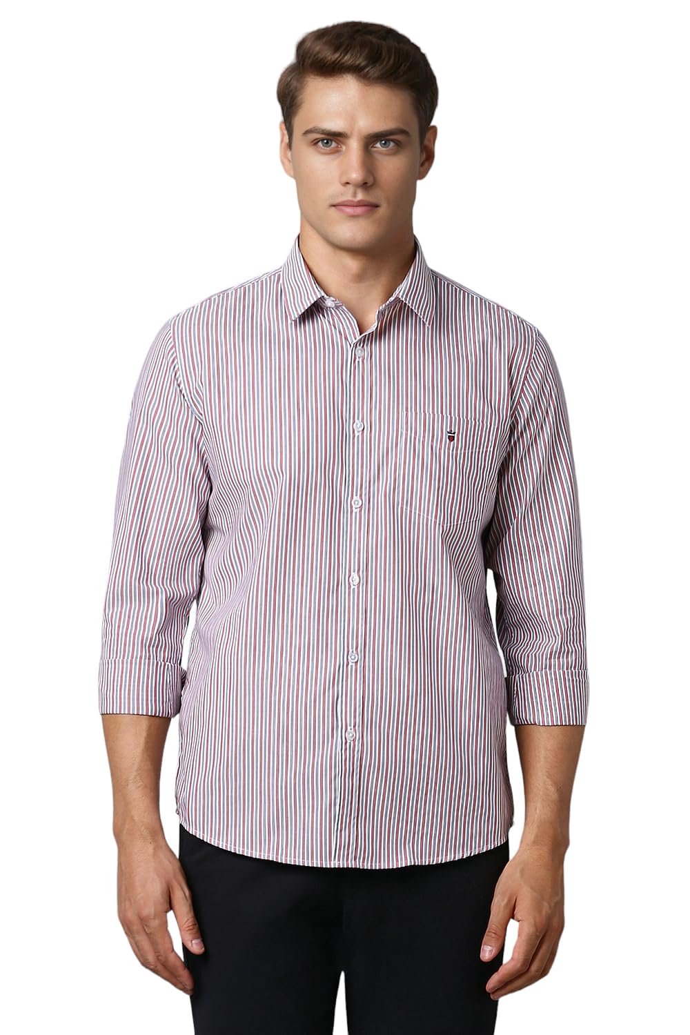 Louis Philippe Men Multi Super Slim Fit Stripe Full Sleeves Casual Shirt