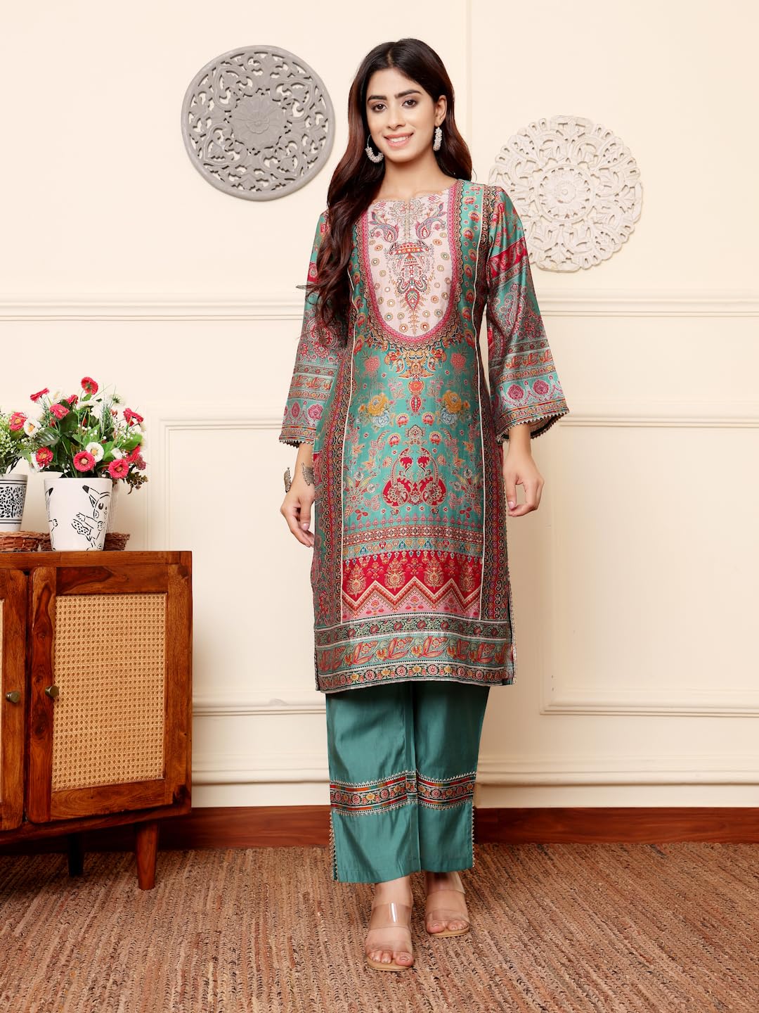 Varanga WomenS Chanderi Regular Fashion Vest (Vset21320_Blue