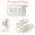 Tkifoda Bride To Be Gift Set Bride Makeup Bag I Do Bride Slippers Bride Robe Bride Hair Clip Bride Gifts Wedding Gifts (Slippers