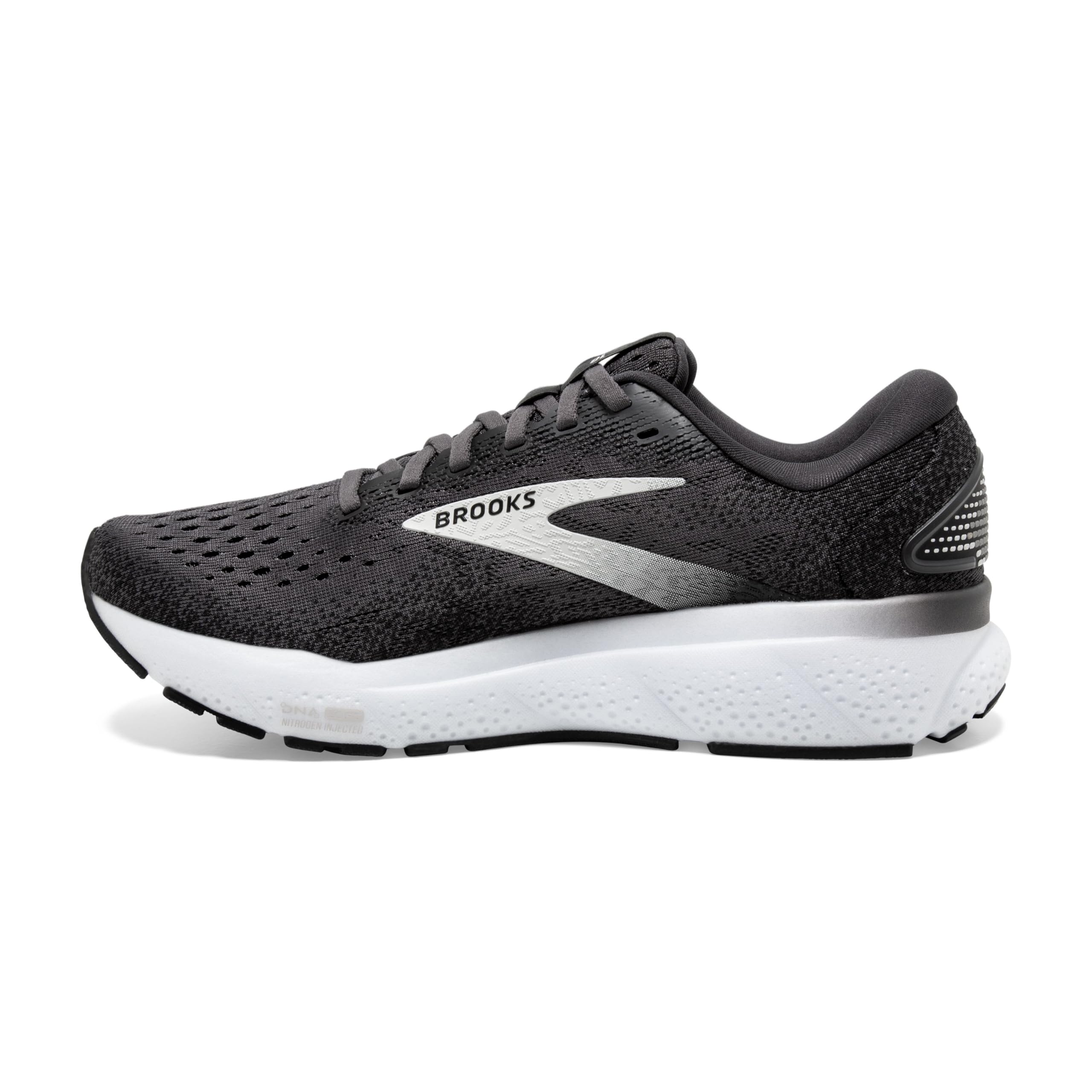 Brooks Mens Ghost 16 Neutral Running Shoe - Black/Grey/White - 11 Wide