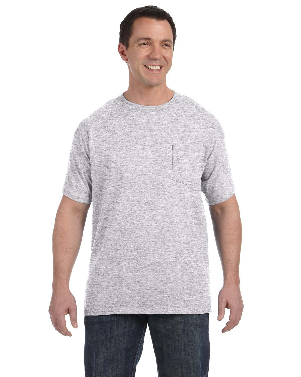 Mens Authentic-T Pocket T-Shirt - ASH - S(D0102H7KWAT)