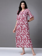 OOMPH! Cotton Blend Nighty for Womens | Night Gown | Nighty | Nightdress | Maxi Dress | Sleepwear | Gown for Women | Nighties |