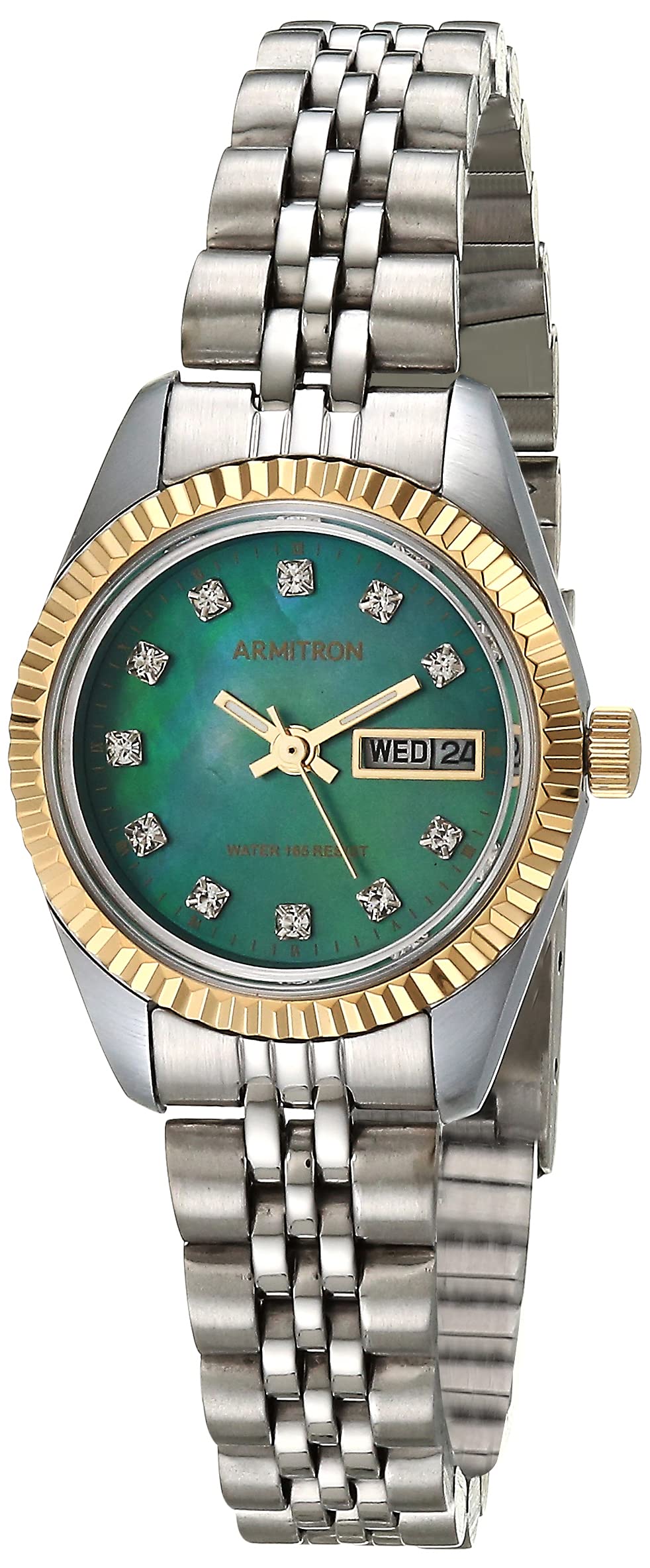 Armitron Women's Genuine Crystal Accented Day/Date Function Bracelet Watch, 75/2475