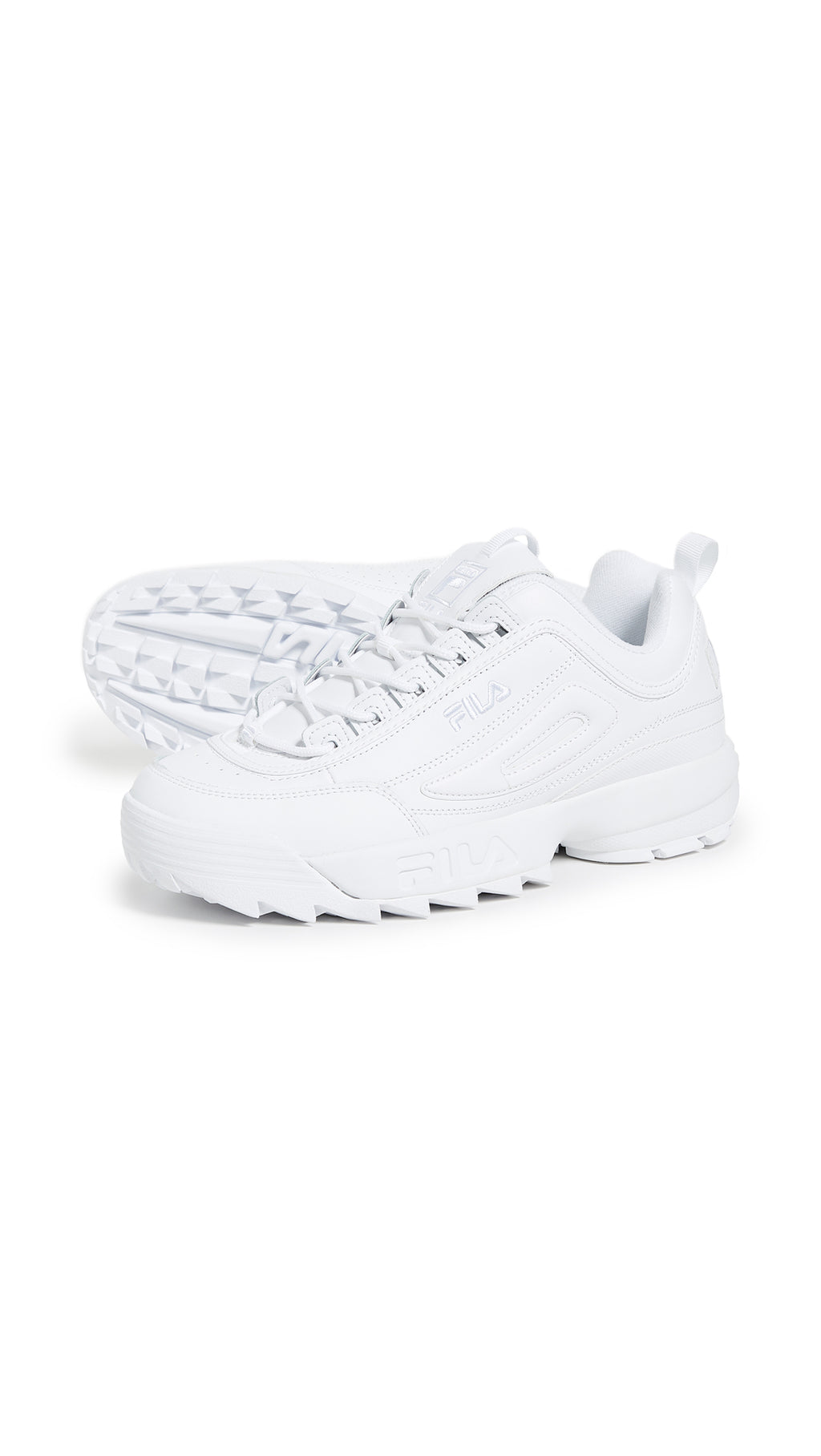 Fila Men's Strada Disruptor fashion sneakers, White/White/White, 11 US