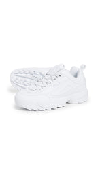 Fila Men's Strada Disruptor fashion sneakers, White/White/White, 9 US