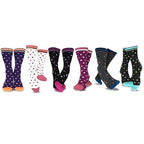 TeeHee Womens Ladies Value 6-Pack crew Socks (Polka Dots Scallop)
