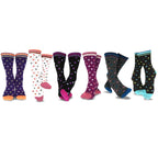 TeeHee Womens Ladies Value 6-Pack crew Socks (Polka Dots Scallop)