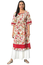 Aurelia Womens Natural Floral Printed Rayon A-Line Kurta and Palazzo Set (ONVAS13871-506463-S)