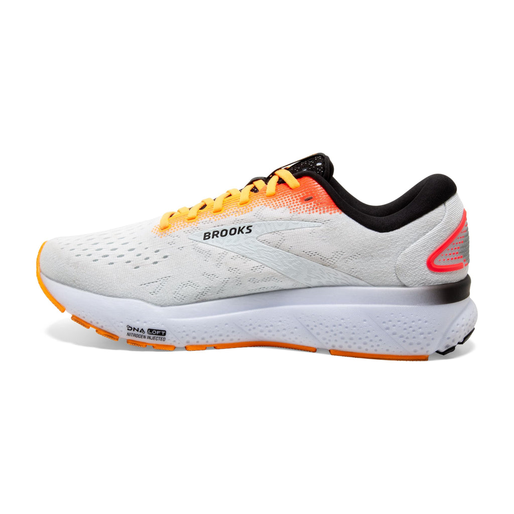 Brooks Mens Ghost 16 Neutral Running Shoe - White/Illusion/Coral - 11 Medium