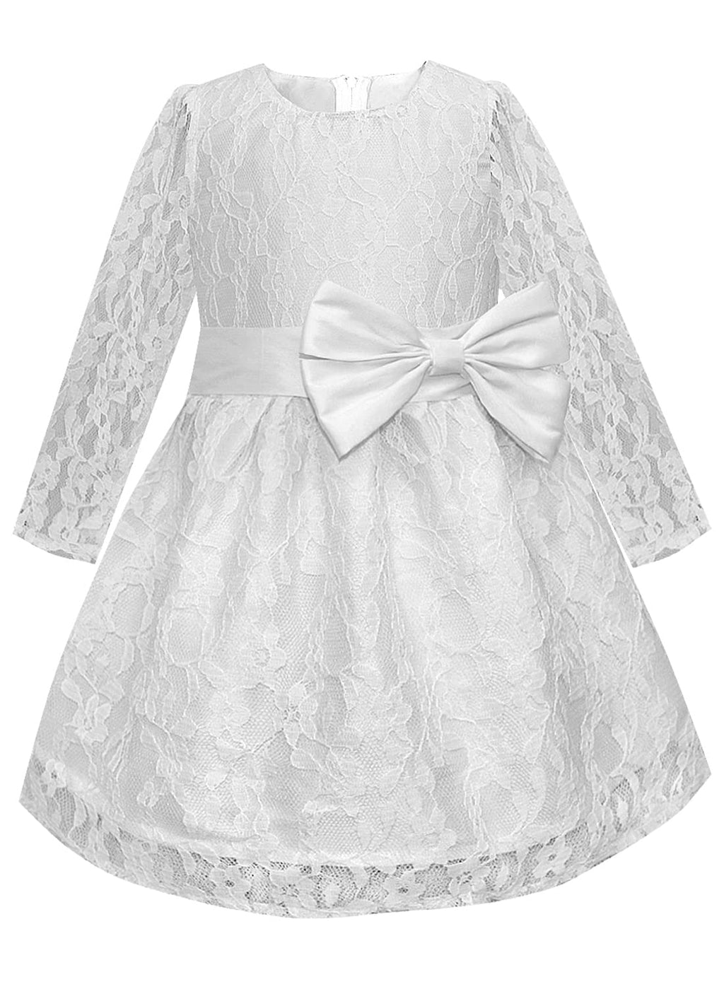 A.T.U.N. Girls Double Bow Dress White