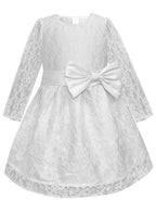 A.T.U.N. Girls Double Bow Dress White