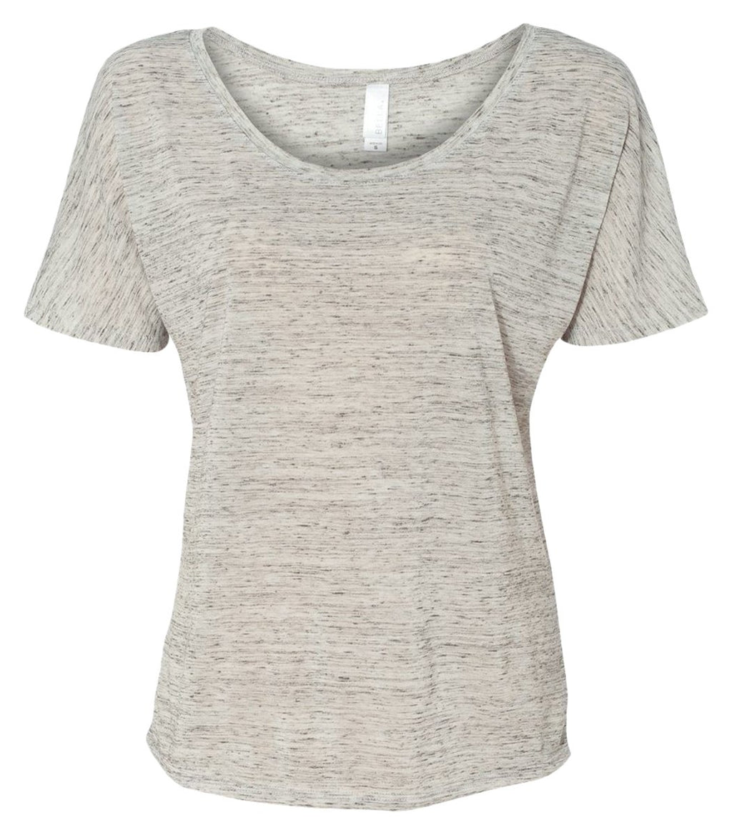 Ladies Slouchy T-Shirt - WHITE MARBLE - S(D0102H7W5VP)
