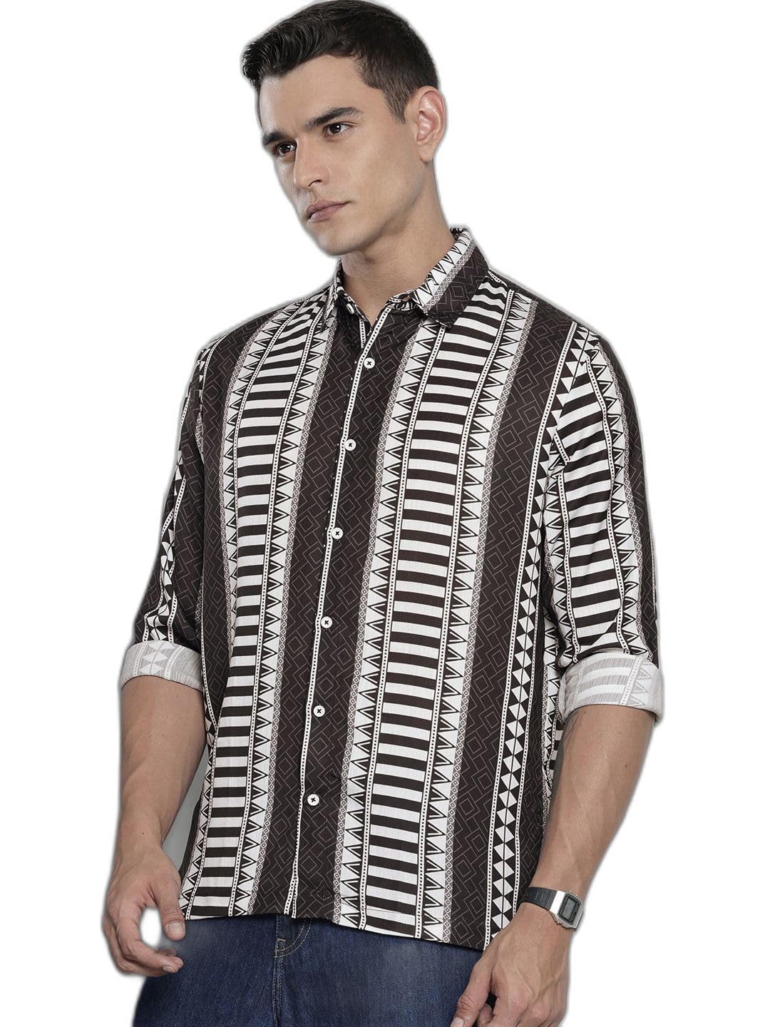 The Indian Garage Co Mens Aztec Print Relaxed Fit Shirt