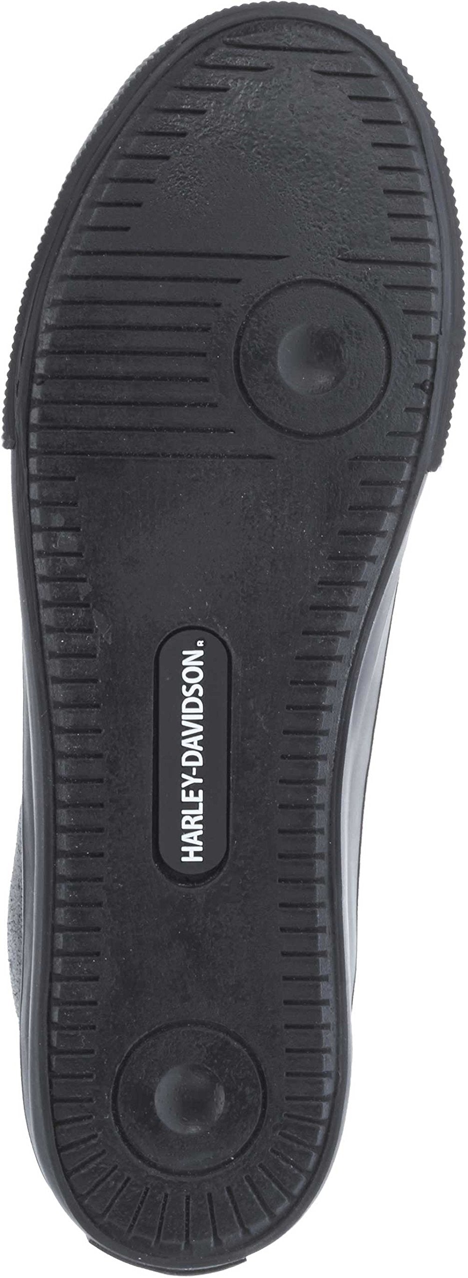 Harley-Davidson Men's Baxter Leather Motorcycle Casual Sneaker, Black/Orange, 11.5