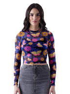 The Souled Store TSS Originals: Floral Night Women Cropped Tops Womens Crop Tops for Summer Trendy Casual Sleeveless Cropped Ta