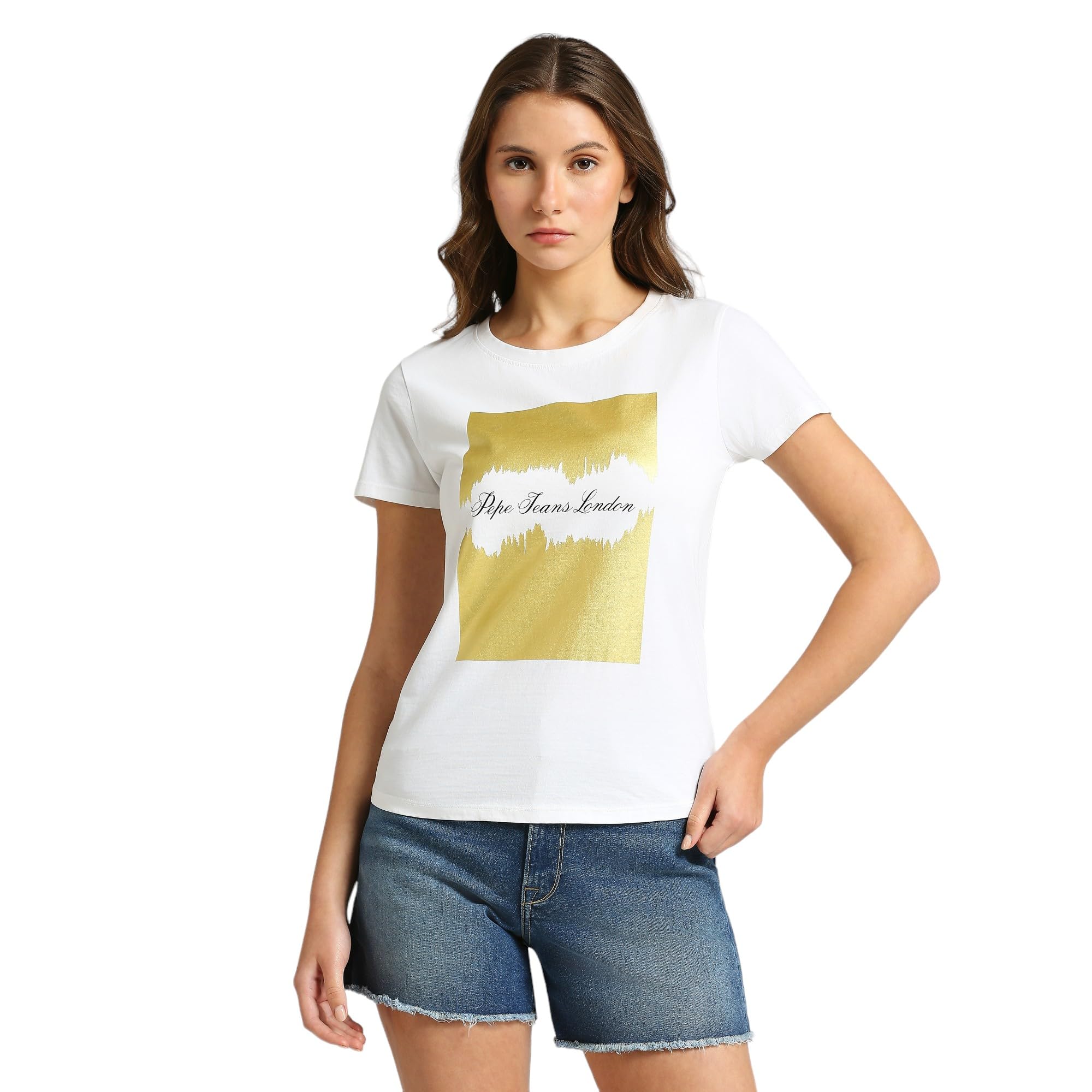 Pepe Jeans WomenS Regular Fit T-Shirt (Pl505911_White