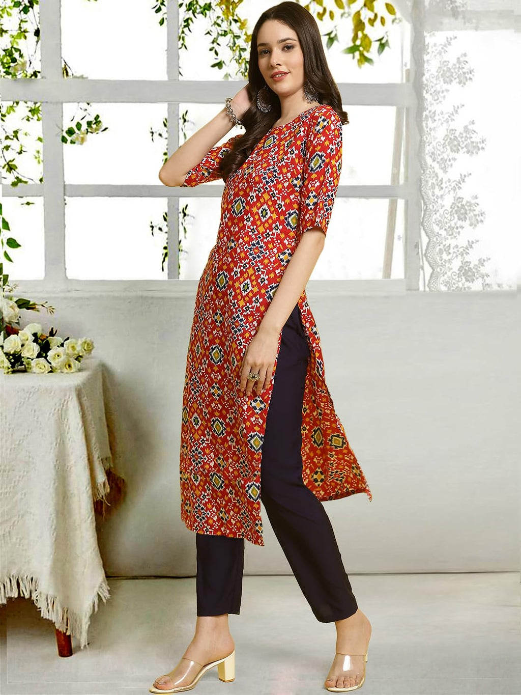 Tee Projekt Straight Kurta & Pant For Women Ethnic Kurta Set For Women (Pack Of 2)