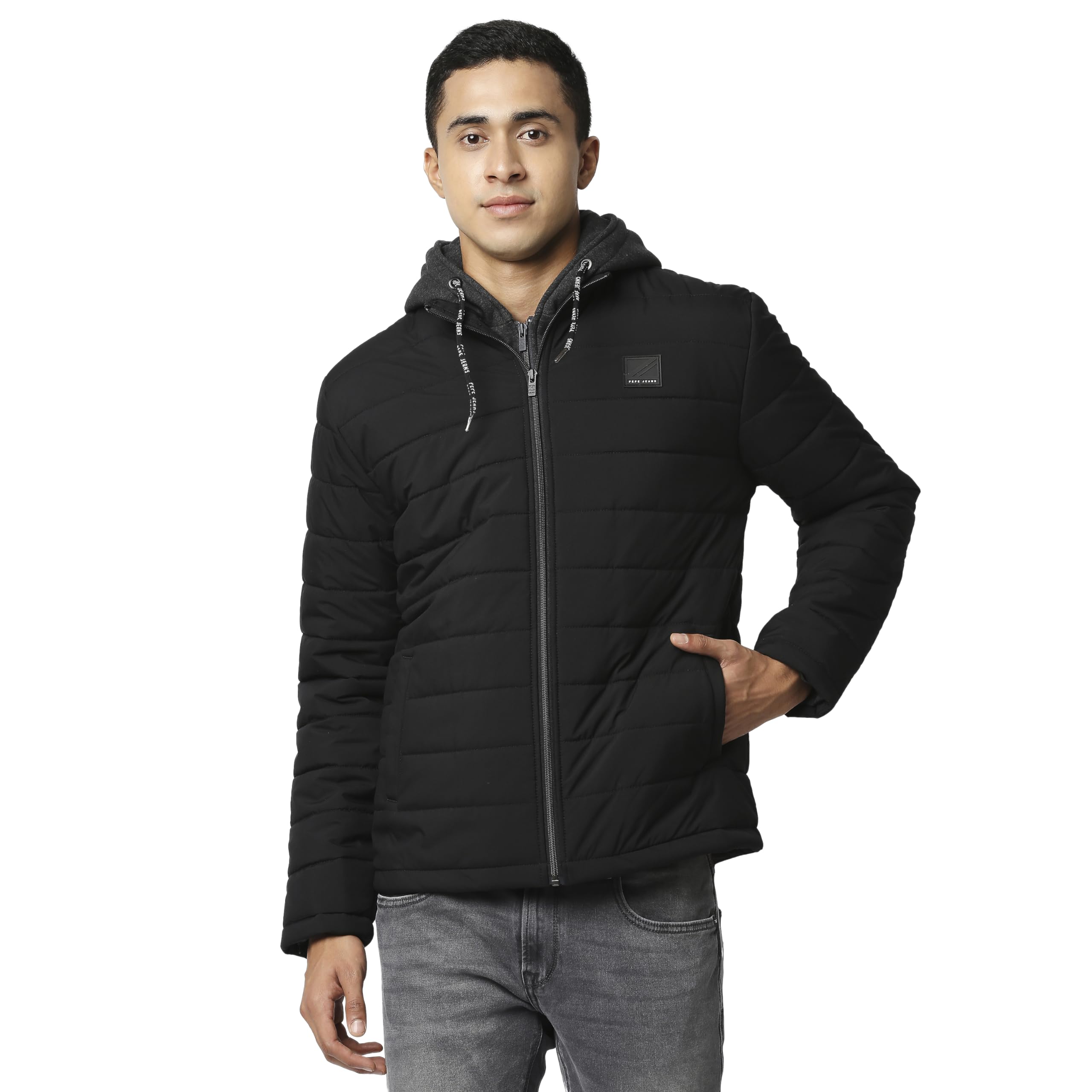 Pepe Jeans MenS Polyester Regular Fit Jackets, Black, Small