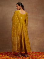 Libas WomenS Chanderi Silk Woven Design Regular Fit Kurta Sets (34742_Mustard