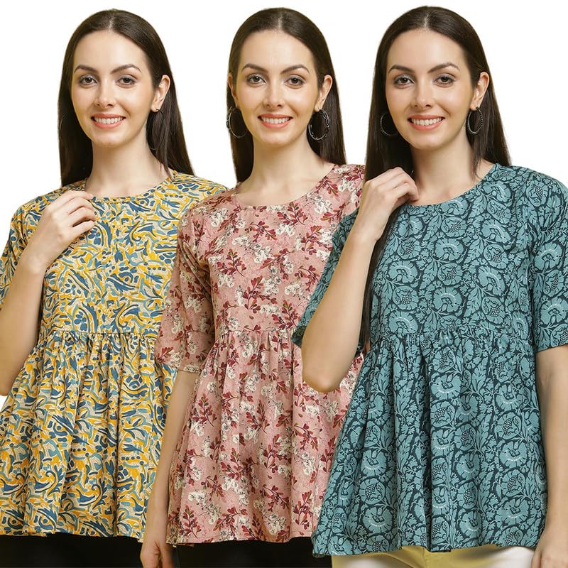 Pinkmint Womens Regular Fit Top (PRTOP-E_Multicolor-37