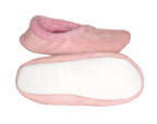 Living Healthy Products LSFL-002-910 Large 9-10 Womens Synthetic Fur Lined Suede Slippers in Pink