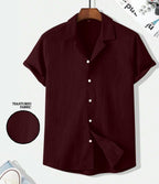 Funky Rich MenS Solid Modern Fit Shirt (3288- Maroon