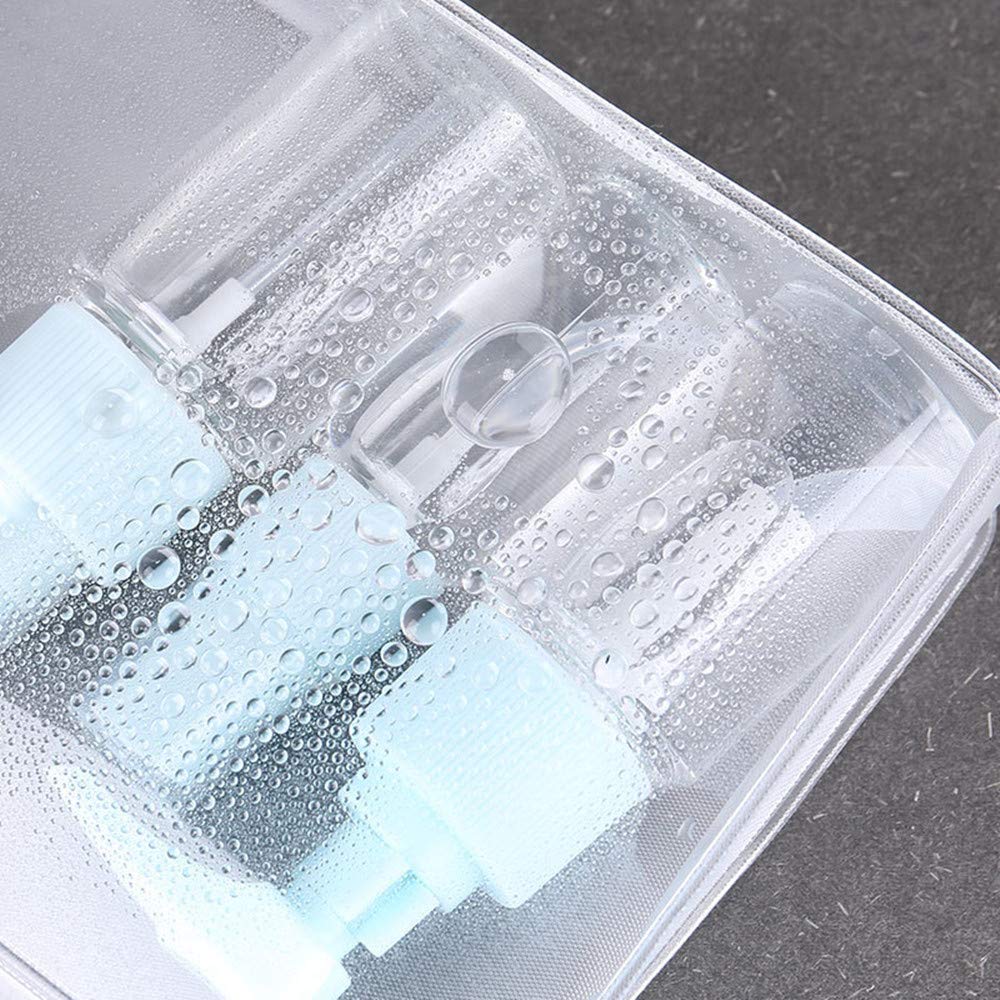 sansheng Small Clear Cosmetic Bag with Zipper,(5.9X1.38X5.1inch) Plastic Zipper Bags,Mini Clear Pouch for Toiletries and Gifting