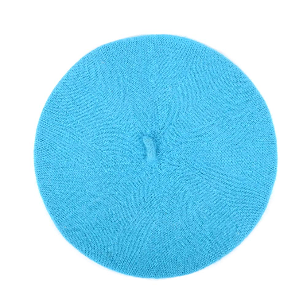 Parquet Solid Color French Wool Beret. Classic French, Casual and Chic Lightweight Turquoise