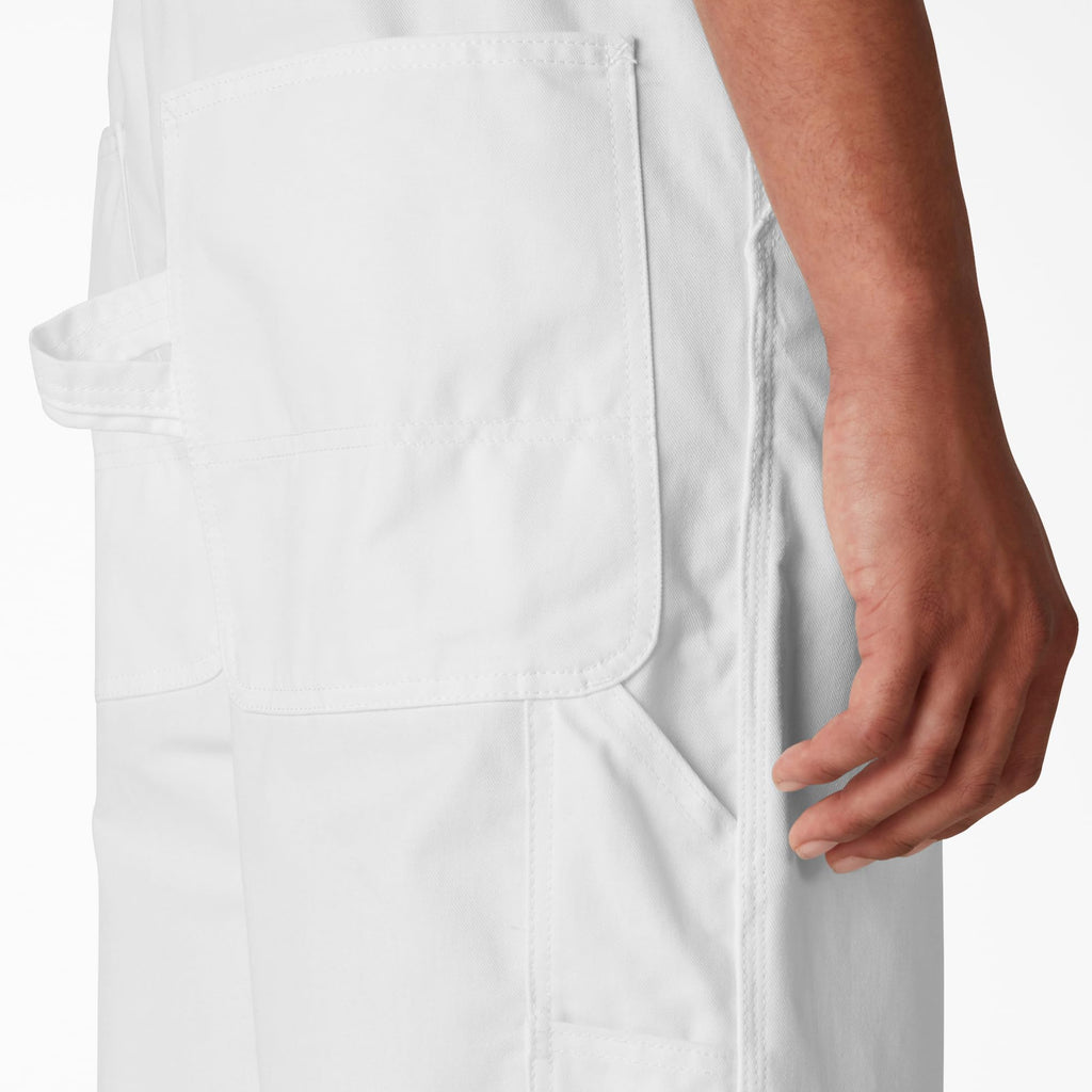 Dickies mens Painters Bib overalls and coveralls workwear apparel, White, 30W x 32L US