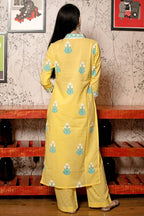 ANNI DESIGNER Women s Viscose Rayon Kurta with Trousers and Dupatta, Mustard, 46
