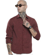 The Indian Garage Co Mens Slim Fit Striped Shirt