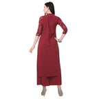 Nainvish Women Crepe Straight Kurti With Palazzo